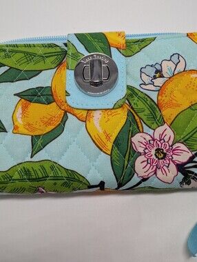 Vera Bradley Quilted Turnlock Wallet Lemon Grove